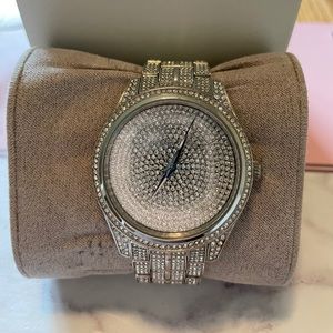 Micheal kors lauryn pan silver stone watch